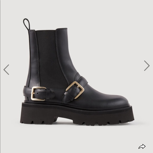 Sandro Helen Buckled Chelsea Boots (36)- Worn Only Twice - Picture 2 of 7